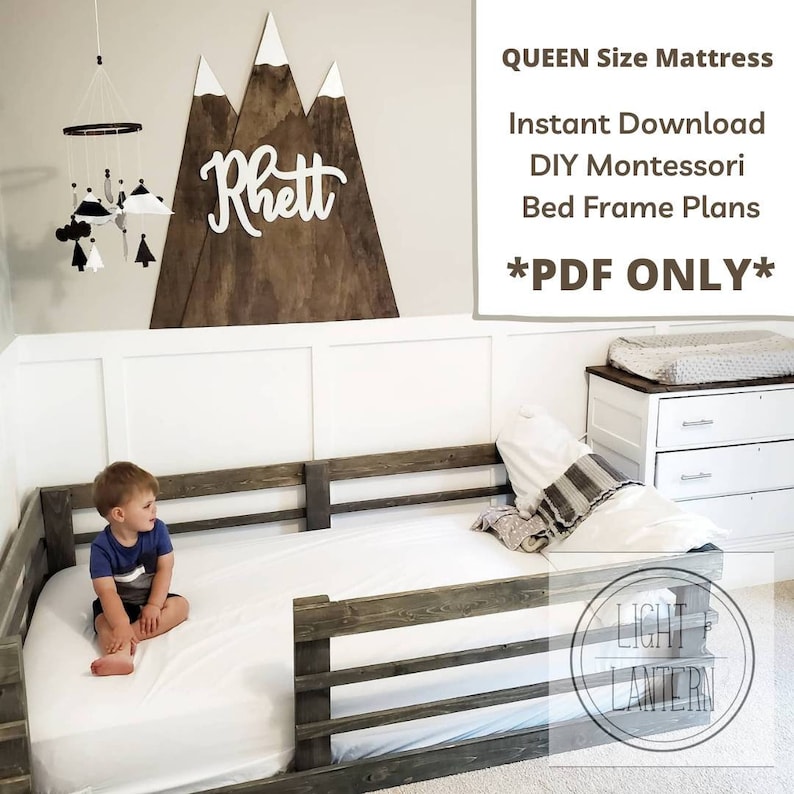 QUEEN Montessori Floor Bed Frame DIY Montessori Bed Frame Etsy