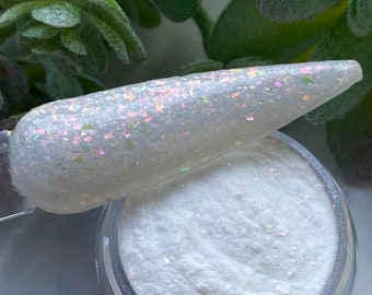 Opal October Birthstone White Shimmer Nail Dip Powder The Birthstone Collection