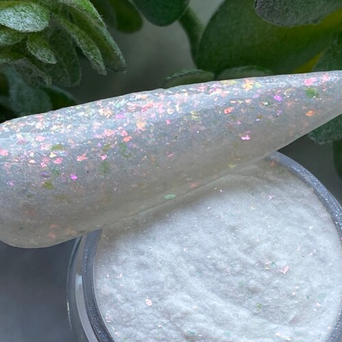 Crushed Crystal White Shimmer Nail Dip Powder Etsy