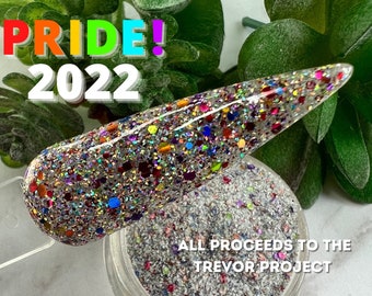 Pride Parade Poudre à tremper pour ongles scintillante Rainbow Pride
