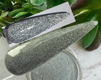 Mirror Silver Reflective Glitter Nail Dip Powder The Reflective Collection