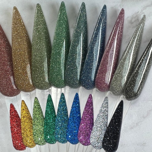 The Reflective Collection Reflective Glitter Nail Dip Powder Etsy