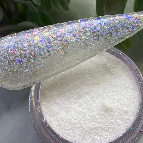 Prism Opal White Shimmer Nail Dip Powder Etsy