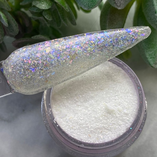 Prism Opal White Shimmer Nail Dip Powder