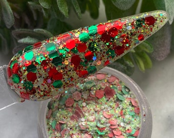 Ugly Sweater Christmas Red and Green Christmas Nail Dip Powder