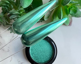 Mint Green Mirror Chrome Nail Pigment Powder