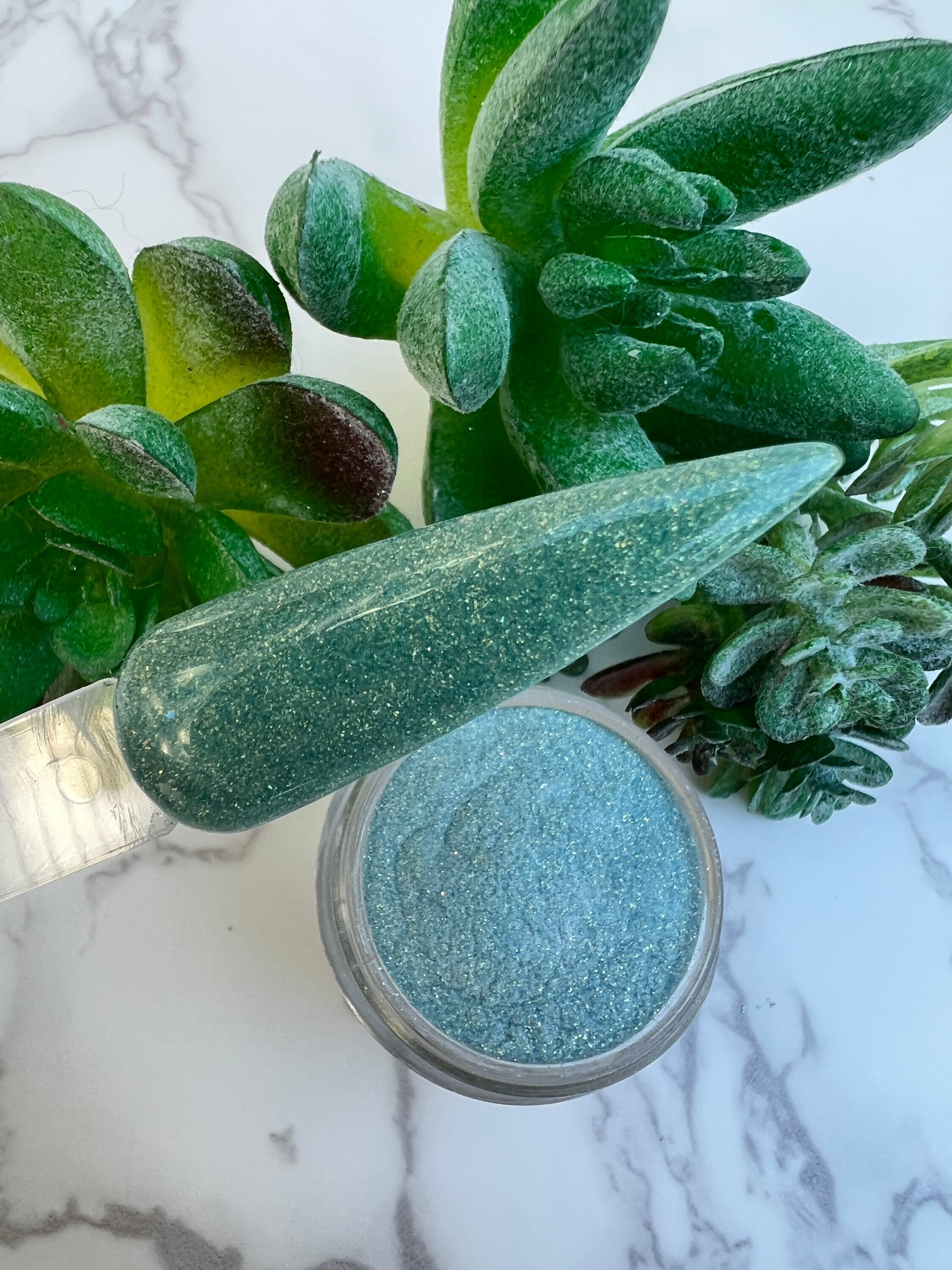 Windswept Green and Gold Nail Dip Powder Mountain Mood Collection