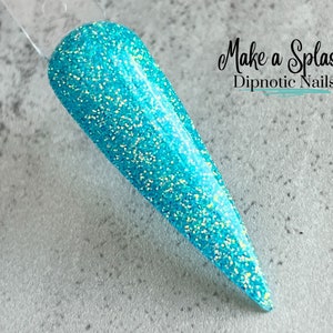 Make a Splash Teal Blue Iridescent Nail Dip Powder The Mermaid Magic Collection