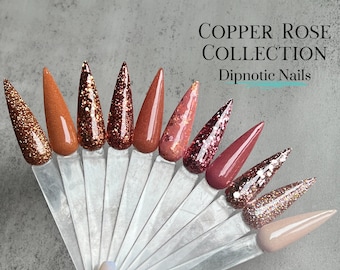 Copper Rose Collection Copper and Rose Gold Nail Dip Powder Collection