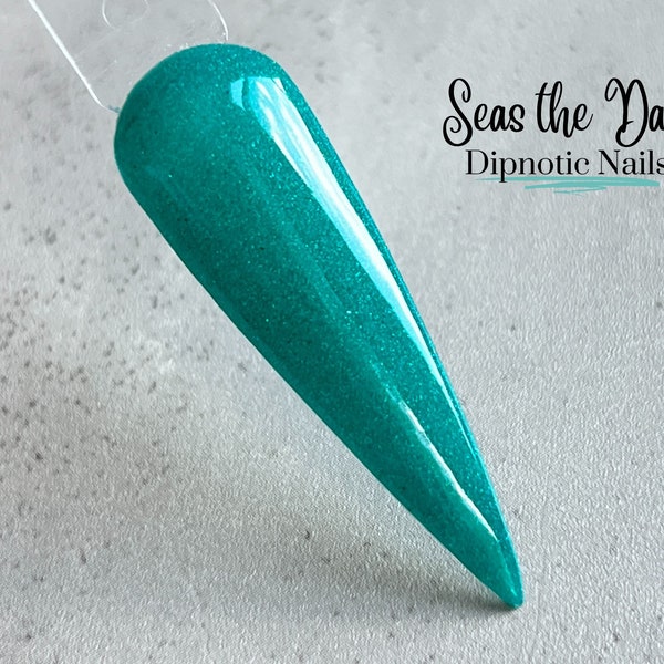 Seas the Day Dark Teal Blue Nail Dip Powder The Mermaid Magic Collection