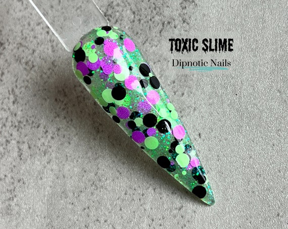 Toxic Slime Poudre de trempage pour ongles verte, violette et noire  Collection Halloween 2023 -  France