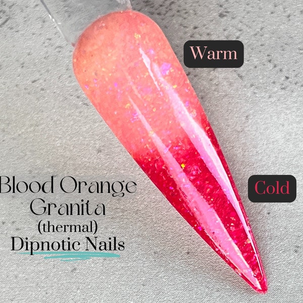 Blood Orange Granita Coral Thermal Nail Dip Powder The Citrus Sunrise Collection