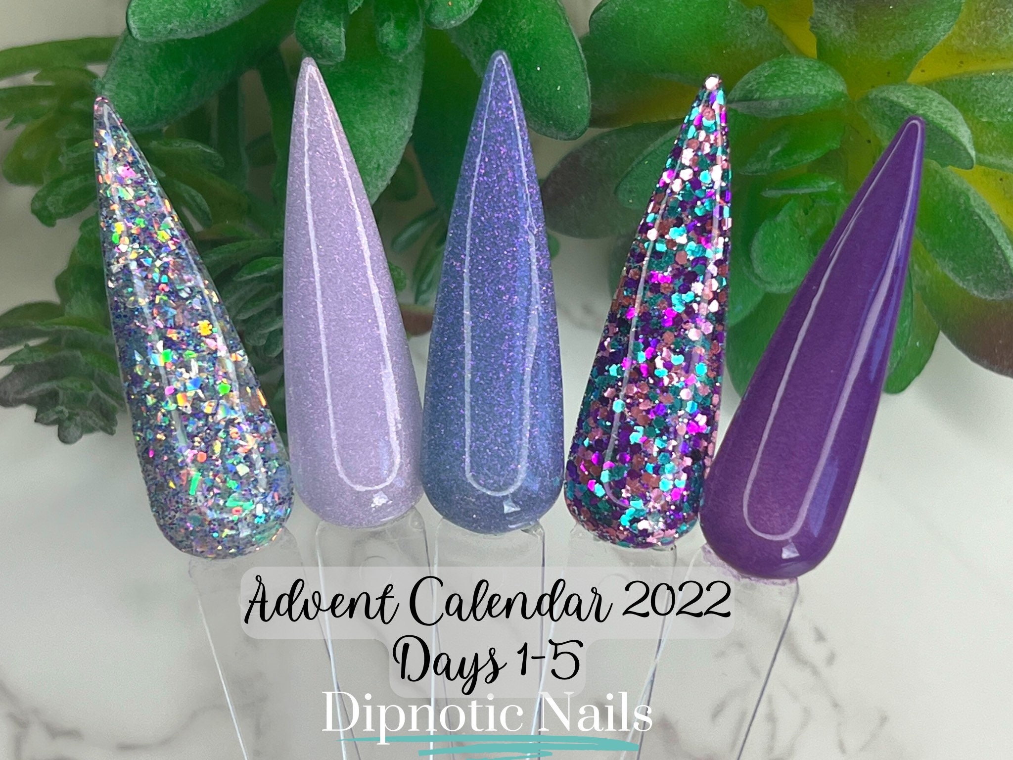 2022 Advent Calendar Collection 1 Purple Dip Powder Collection Dipnotic  Nails 2022 Advent Calendar - Etsy