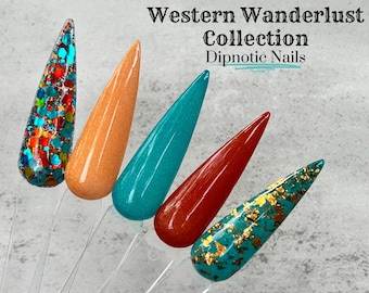 Western Wanderlust Collection Teal and Copper Western Nail Dip Powder Collection