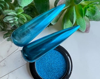 Electric Blue Mirror Chrome Nail Pigment Powder
