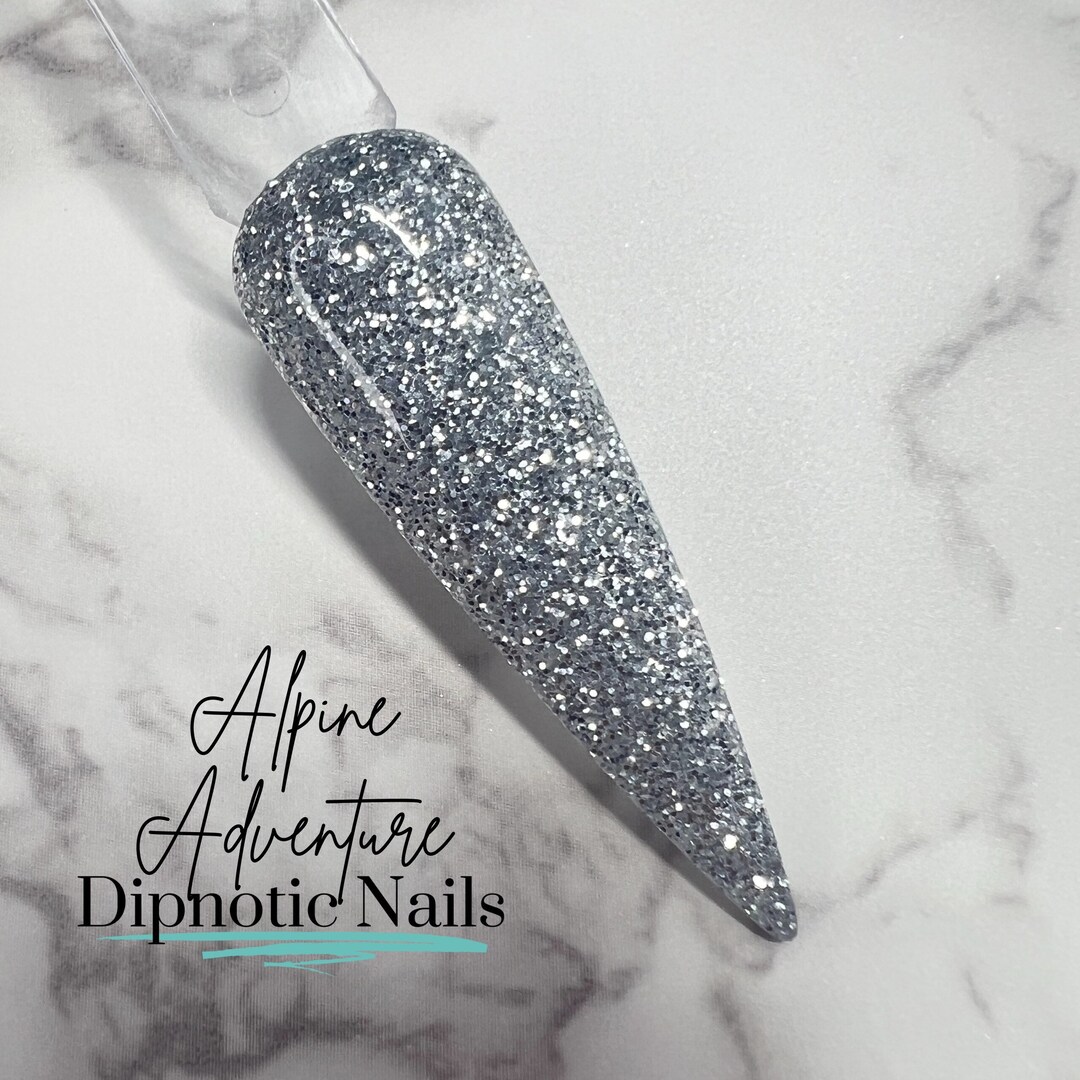Alpine Adventure Satin Silver Glitter Dip Powder the Colorado Winter Collection Etsy
