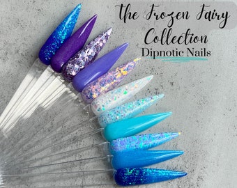 The Frozen Fairy Collection Blue and Purple Nail Dip Powder Collection