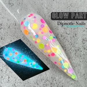 Trempette pour les ongles en poudre fluorescente phosphorescente Glow Party The Neon Collection image 1