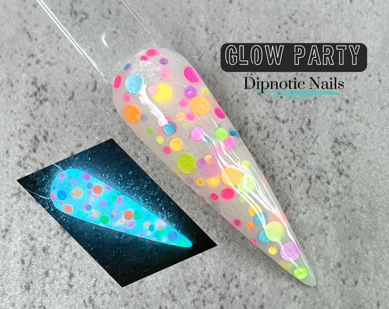 Trempette pour les ongles en poudre fluorescente phosphorescente Glow Party The Neon Collection image 1