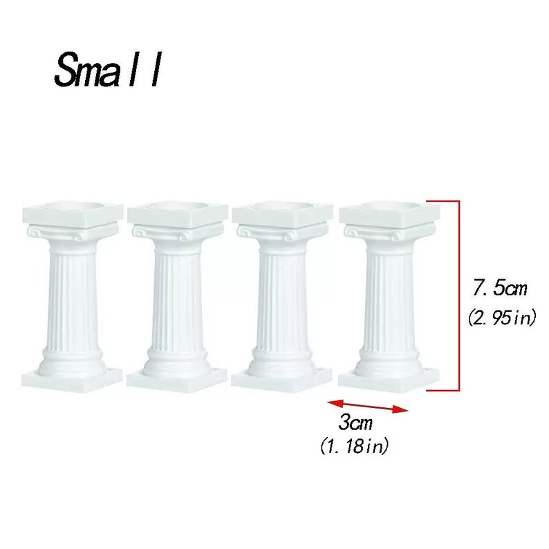 4pcs Pillars Wedding Cake Stands 7.50 cm