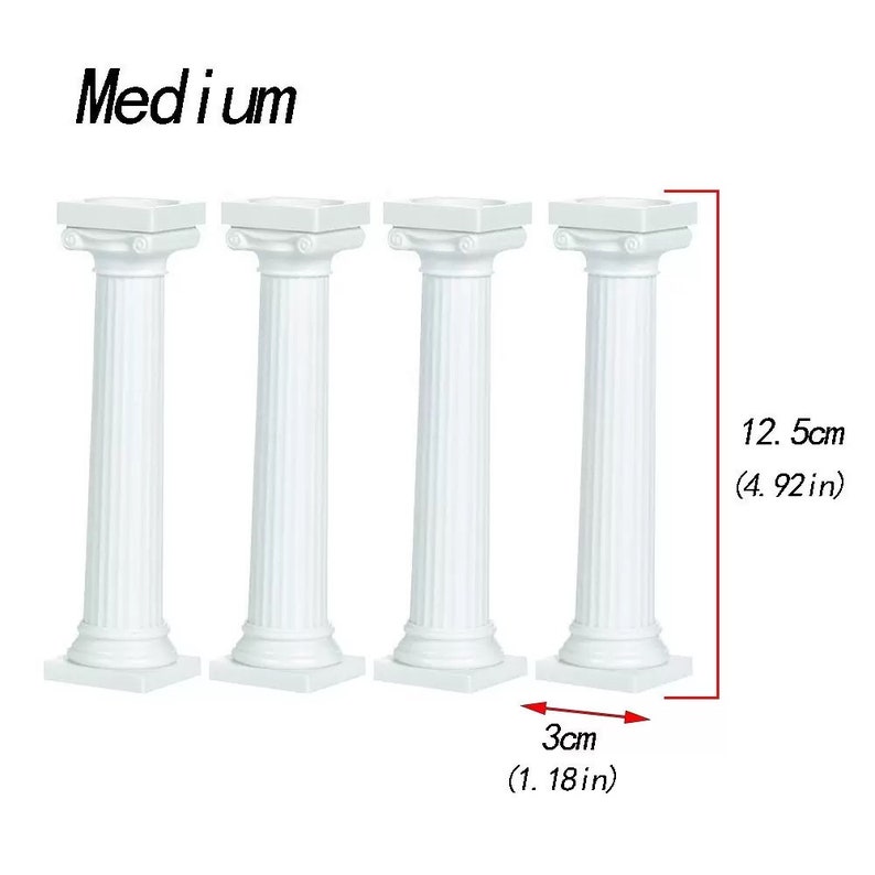 4pcs Pillars Wedding Cake Stands 12.50 cm