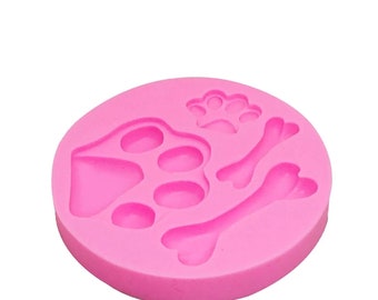 Silicone Mold Paw Print Dog Bone