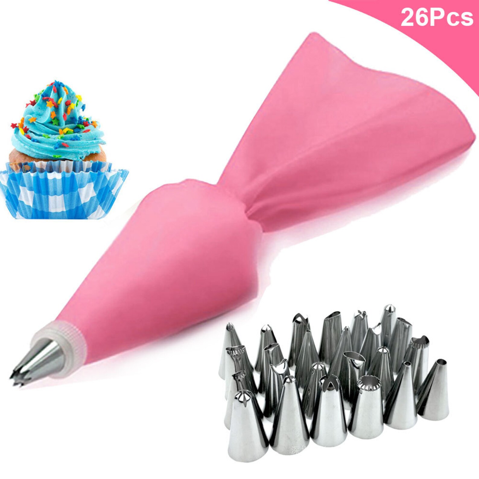 Silicone Pastry Bag and Tips Set Reusable Etsy