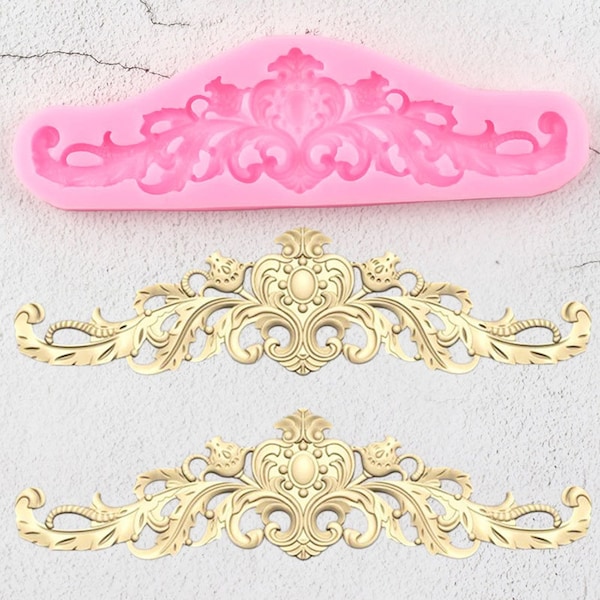 Sugarcraft Cake Border Silicone Molds Baroque Scroll Relief Cupcake Fondant Cake Decorating Tools Candy Chocolate Gumpaste Mould