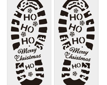 Christmas Footprints Painting Template 2pc