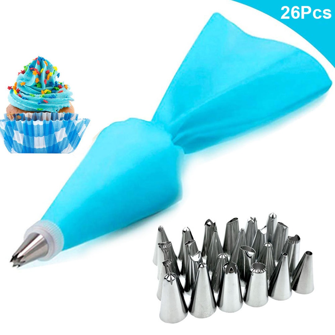 Silicone Pastry Bag and Tips Set Reusable Etsy