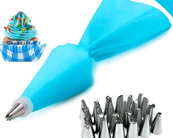 Silicone Pastry Bag and Tips Set reusable