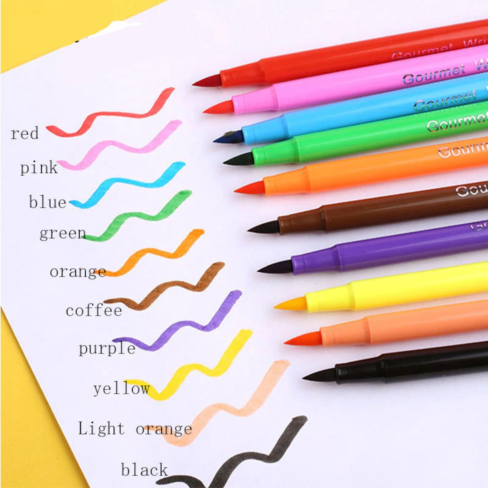Food Coloring Pens 10 Colours Food Grade Edible Marker Etsy