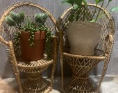 Vintage Wicker Plant Stands