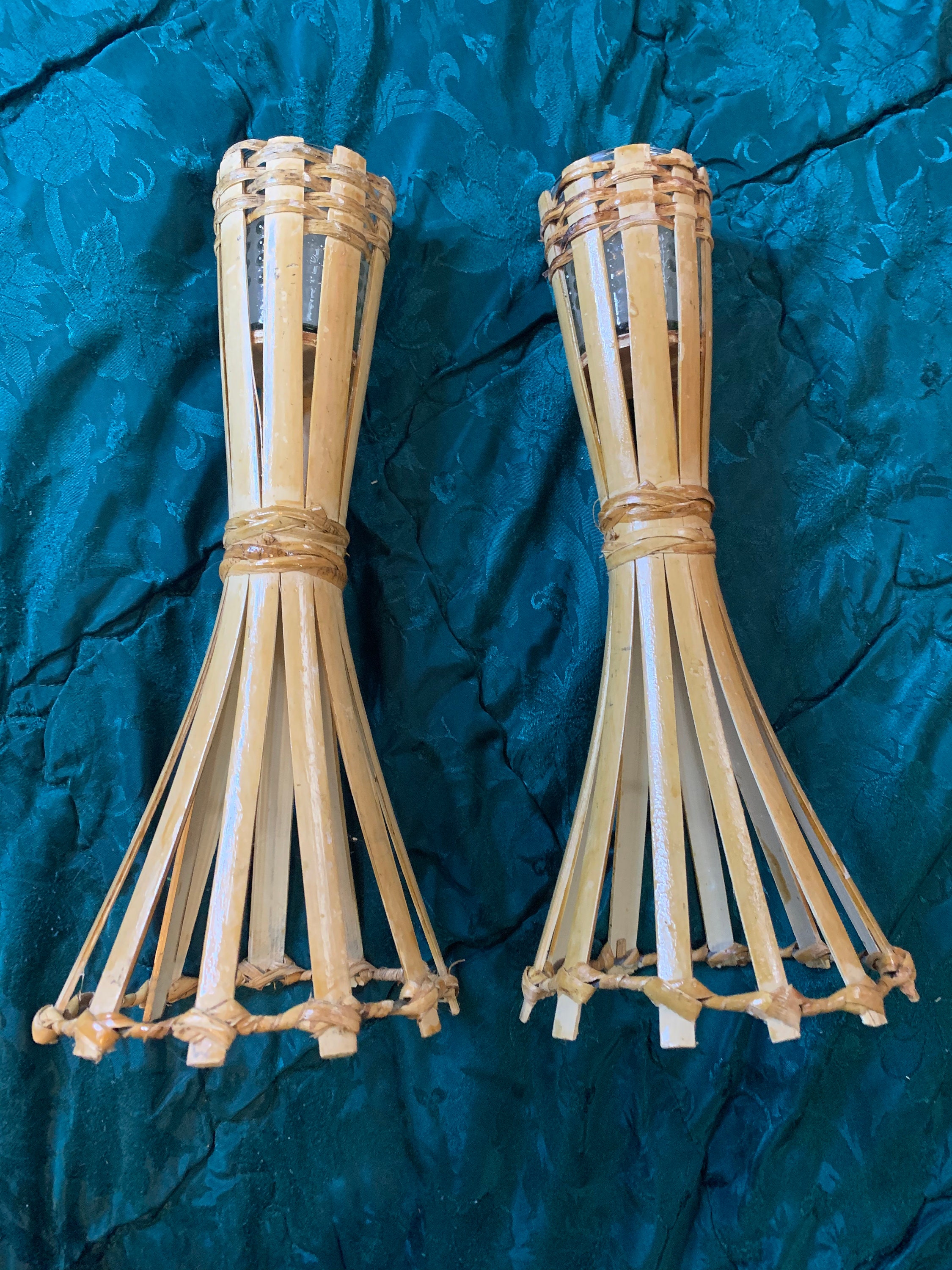 Vintage Wicker Candle Holders Etsy