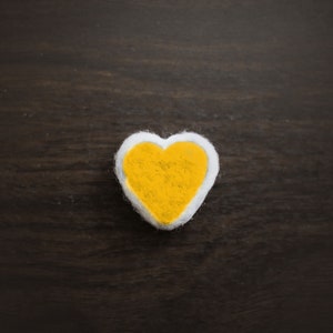 mini 1&quot; felted heart newborn photography prop white and yellow, other colors available