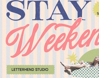 Stay Weekend Nostalgic Font Duo - Vintage Serif & Script for Summer Branding