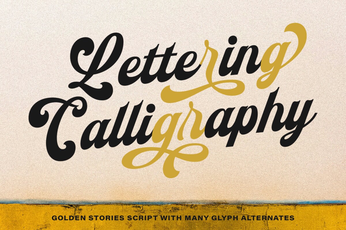 Golden Story Font Duo: Vintage Script & Display Typeface - Etsy