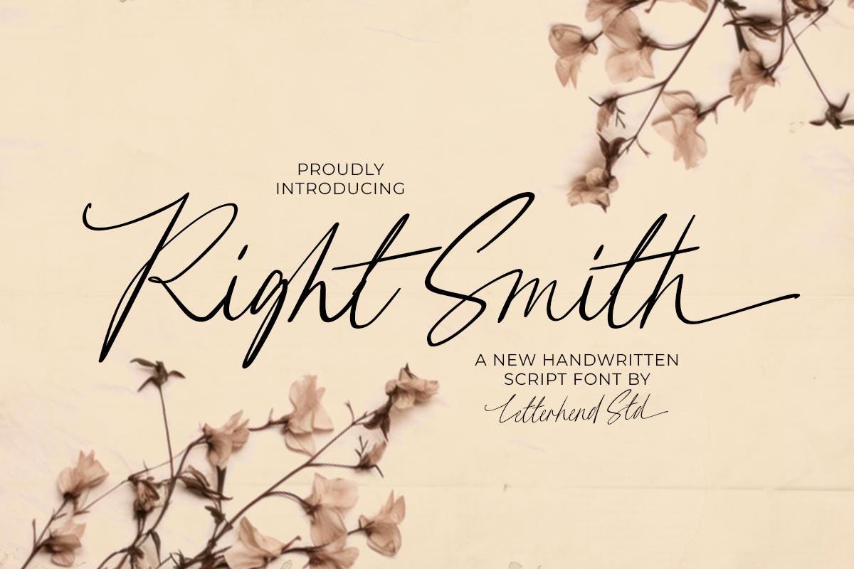 Right Smith Script Font: Elegant Modern Calligraphy Branding - Etsy