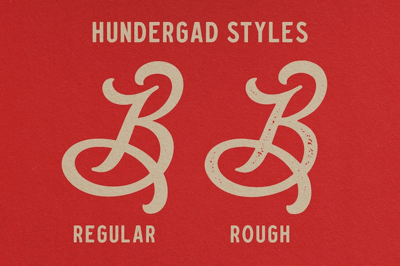 Hundergad, Vintage Font, Rough Font, Gritty Font, Rustic Font, Retro Font, Lettering, Handwritten Font, Hand Lettering Font, Calligraphy, image 3