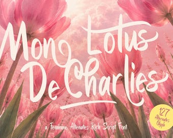 Mon Lotus De Charles – Feminine Handwritten Script Font with Elegant Swashes