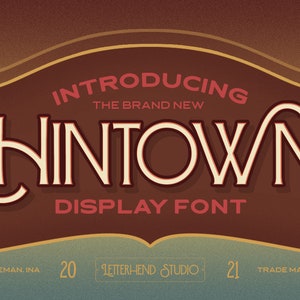 Hintown Art Deco Display Font: Retro Vintage Style