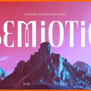 Semiotic - Stylish Condensed, Condensed Font, Display Font, Modern Font, Futuristic Font, Technology, Tech Savvy, Geek, Future, Simple,