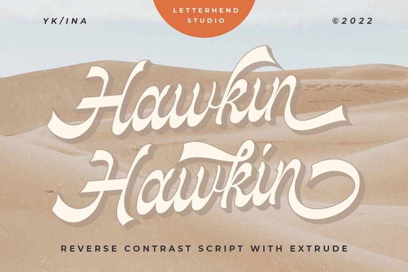 Text Reverse Extruded In Hawkin Reverse Contrast Script Font: Vintage Retro Design - Etsy