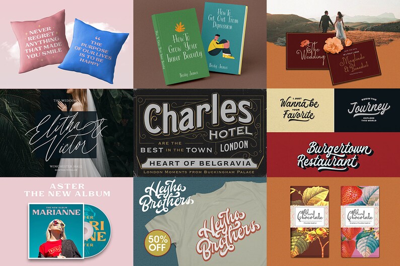 200 Beauty Crafted Fonts Bundle: Wedding & Stylish Typeface - Etsy