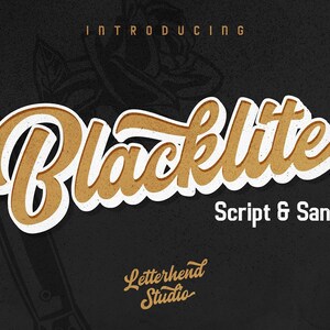 Blacklite Bold Script & Sans Font: Retro Gritty Typeface