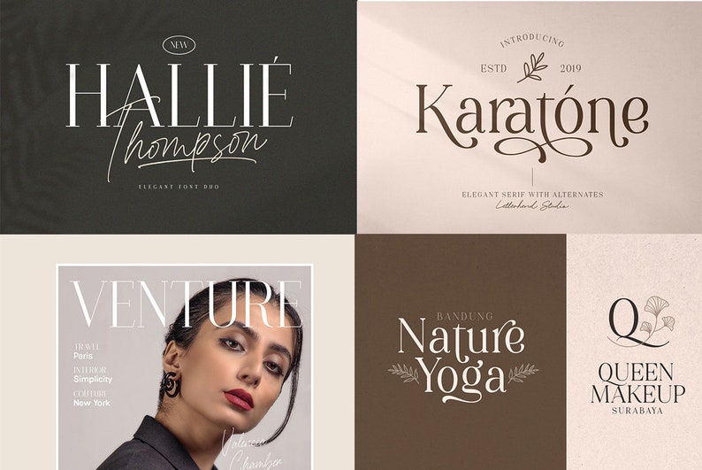 Stylish Font Bundle: Ligature, Serif, & Luxury Typefaces - Etsy