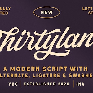 Thirtylane Bold Script Font: Modern Logotype