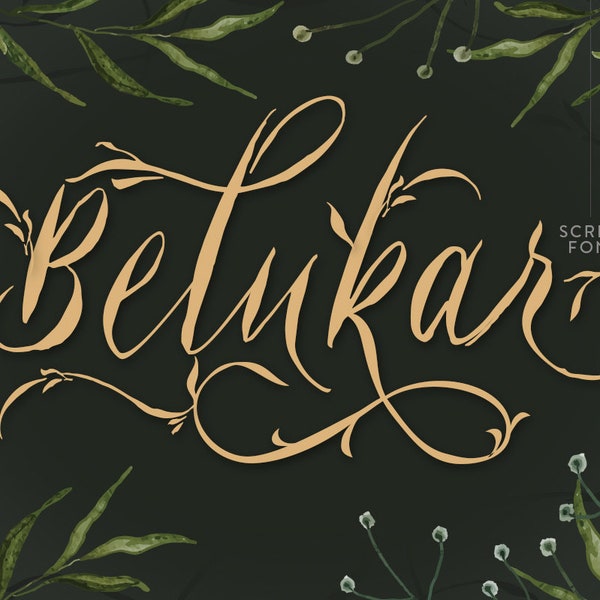 Belukar - Unique Display Script, Script Font, Display Font, Ornament Font, Swash Font, Unique Font, Leaves Font, Root Font, Spooky Font,