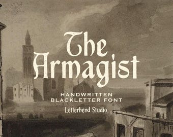 Armagist-typsnittet: Handskriven svart bokstav, gotisk medeltida stil