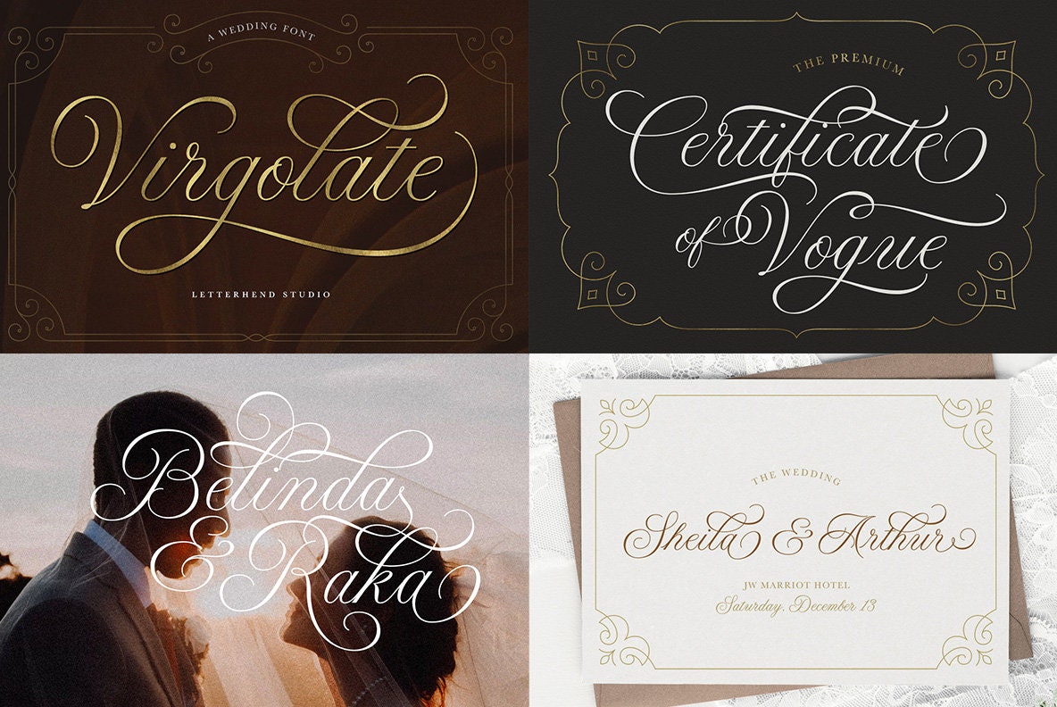 Wedding Font Bundle: 15 Script Fonts, Modern Calligraphy - Etsy